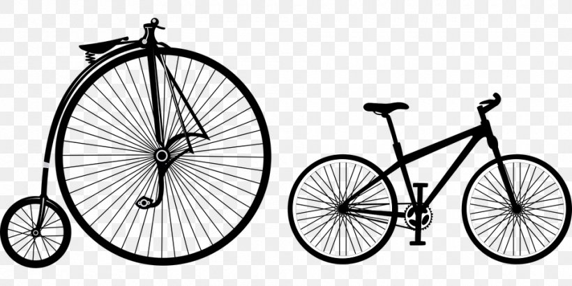 Bicycle Wheels Penny-farthing Clip Art, PNG, 960x480px, Bicycle, Area, Bicycle Accessory, Bicycle Drivetrain Part, Bicycle Frame Download Free