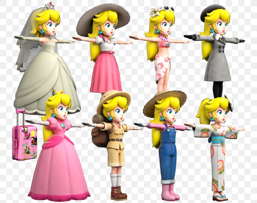 Super Mario Odyssey Princess Peach Super Mario Land Luigi, PNG, 750x650px, Super Mario Odyssey, Action Figure, Costume, Doll, Figurine Download Free