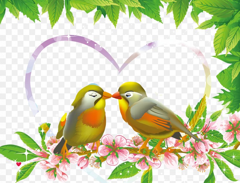 Lovebird Euclidean Vector, PNG, 1539x1177px, Lovebird, Beak, Bird, Bird Nest, Branch Download Free