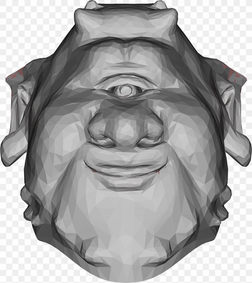 Low Poly Drawing Oni Clip Art, PNG, 2038x2294px, 2016, 2017, Low Poly, Art, Black And White Download Free
