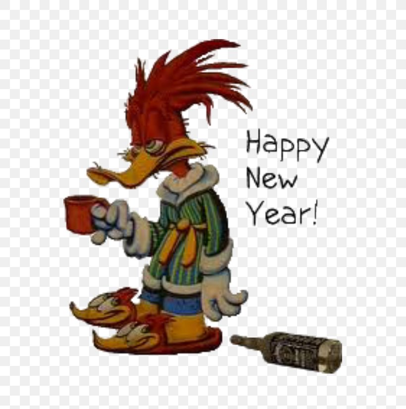 New Year's Day New Year's Eve New Year's Resolution Humour, PNG, 583x827px, New Year, Art, Bird, Cartoon, Chicken Download Free