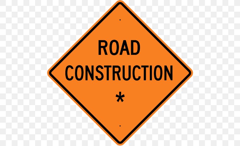 Roadworks Traffic Sign Construction Site Safety Architectural Engineering, PNG, 500x500px, Roadworks, Architectural Engineering, Area, Brand, Construction Site Safety Download Free