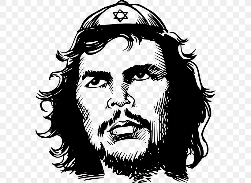 Che Guevara Jewish People Star Of David Clip Art, PNG, 588x597px, Che Guevara, Art, Beard, Black And White, Carlos Latuff Download Free
