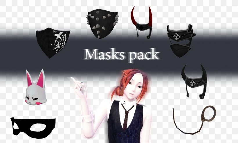 MikuMikuDance Mask Hatsune Miku DeviantArt Computer Graphics, PNG, 2500x1500px, Mikumikudance, Art, Blindfold, Brand, Character Download Free