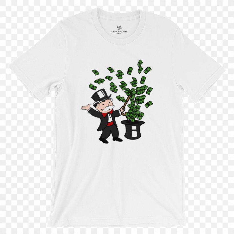 T-shirt Rich Uncle Pennybags Monopoly Sleeve, PNG, 1000x1000px, Tshirt, All The Way Up, Brand, Clothing, Green Download Free