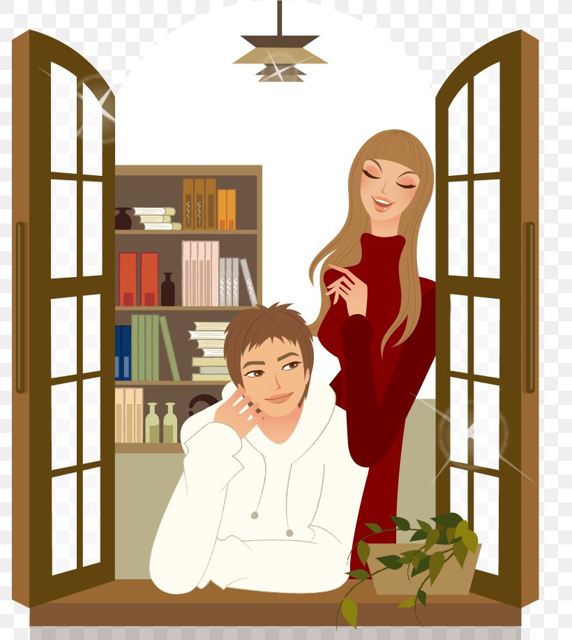 The Study Couple, PNG, 785x917px, Watercolor, Cartoon, Flower, Frame, Heart Download Free