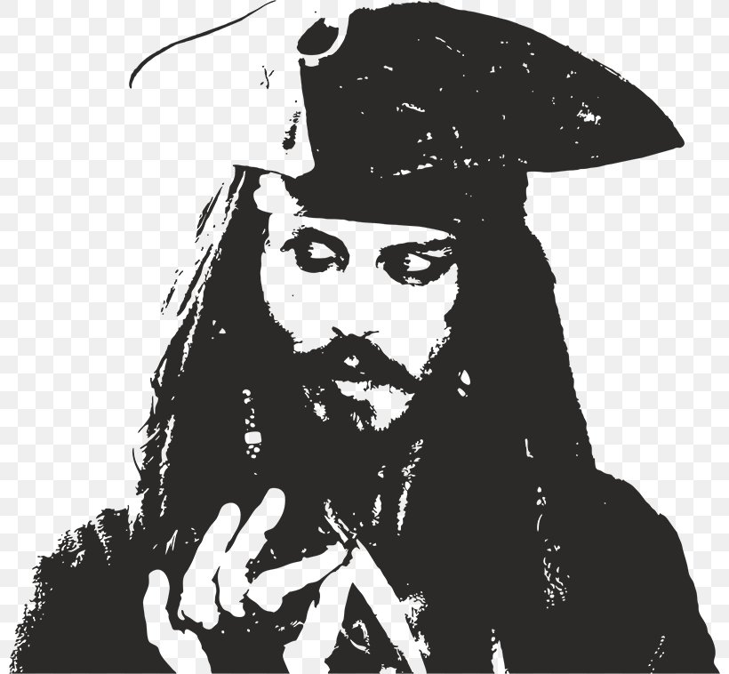 Jack Sparrow Stencil Pirates Of The Caribbean Image, PNG, 800x758px, Jack Sparrow, Art, Black, Black And White, Drawing Download Free