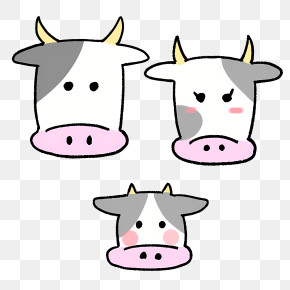 Cartoon - Cute Cartoon Cow Faces PNG