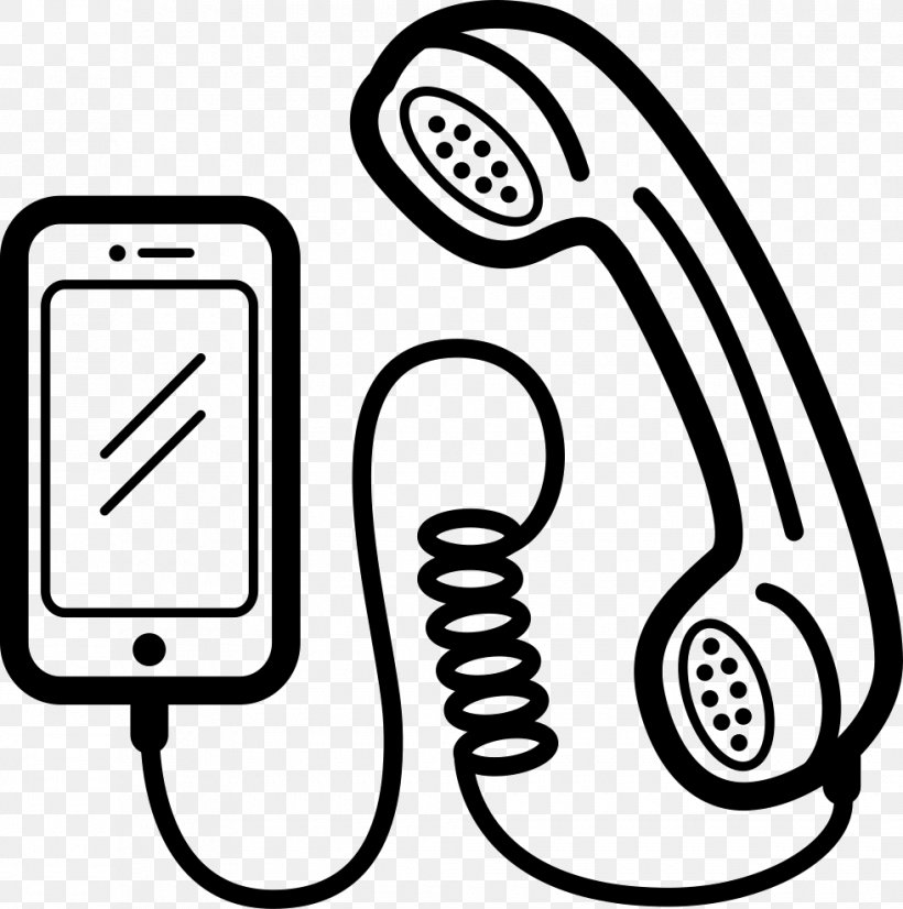Telephone Mobile Phones Clip Art, PNG, 980x988px, Telephone, Audio, Black And White, Communication, Drawing Download Free