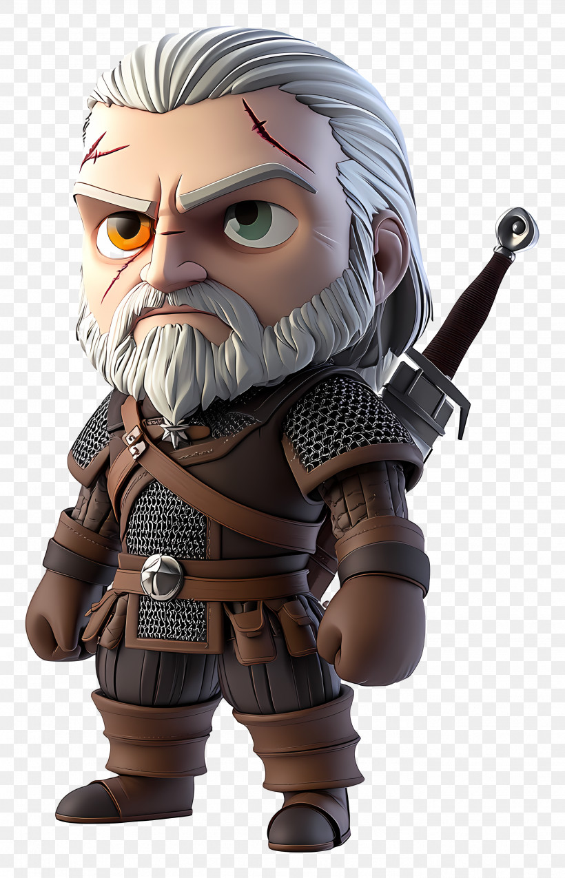 The Witcher - Chibi Warrior With Sword PNG