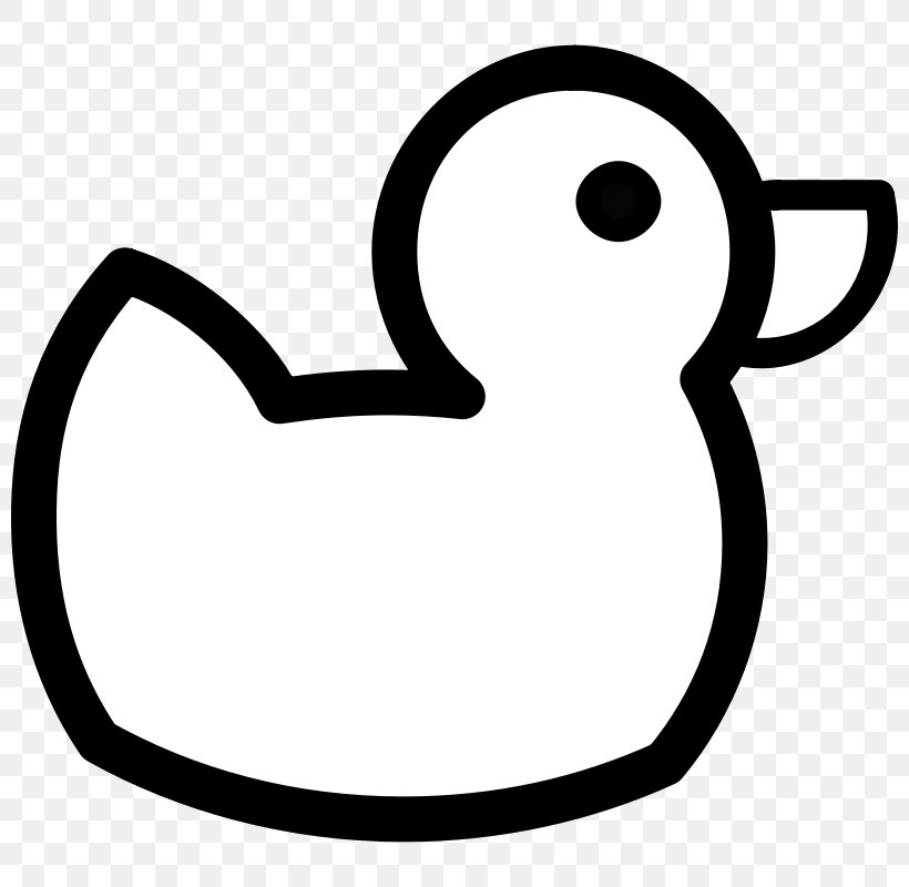 Rubber Duck Clip Art, PNG, 800x800px, Duck, Area, Beak, Black And White, Cartoon Download Free