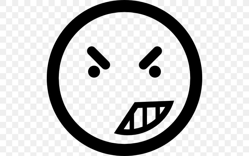 Emoticon Smiley Clip Art, PNG, 512x512px, Emoticon, Anger, Area, Black And White, Face Download Free