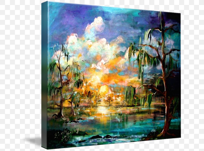 Gallery Wrap Canvas Acrylic Paint Art Okefenokee Swamp, PNG, 650x609px, Gallery Wrap, Acrylic Paint, Art, Artwork, Canvas Download Free