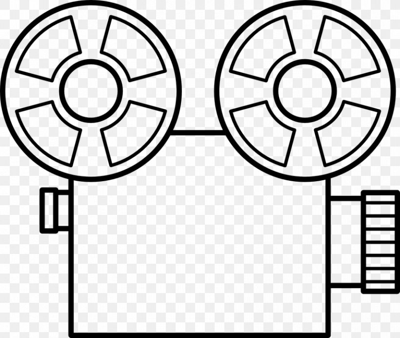 Movie Projector Drawing Cinema Clip Art, PNG, 853x720px, Movie Projector, Area, Black, Black And White, Camera Download Free