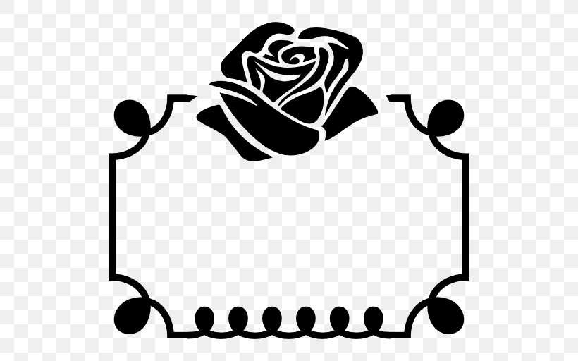 Rose Flower Shape, PNG, 512x512px, Rose, Area, Artwork, Black, Black And White Download Free