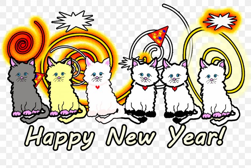 Cat New Year Graphic Design, PNG, 1600x1072px, Cat, Area, Art, Artist, Artwork Download Free