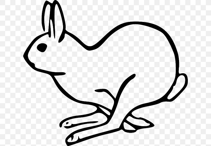 Clip Art Rabbit Openclipart Hare Holland Lop, PNG, 640x566px, Rabbit, Artwork, Black, Black And White, Carnivoran Download Free