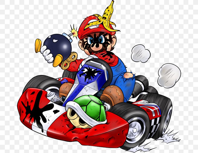 Mario Kart: Double Dash Luigi Kart Fighter Super Mario Kart, PNG, 680x634px, Mario Kart Double Dash, Art, Automotive Design, Bowser, Fictional Character Download Free