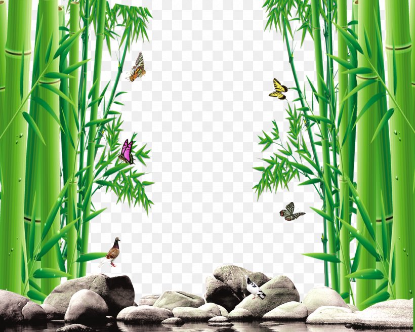 Bamboo Butterfly Giant Panda Wallpaper, PNG, 1500x1200px, 3d Computer Graphics, Bamboo, Bamboe, Butterfly, Giant Panda Download Free