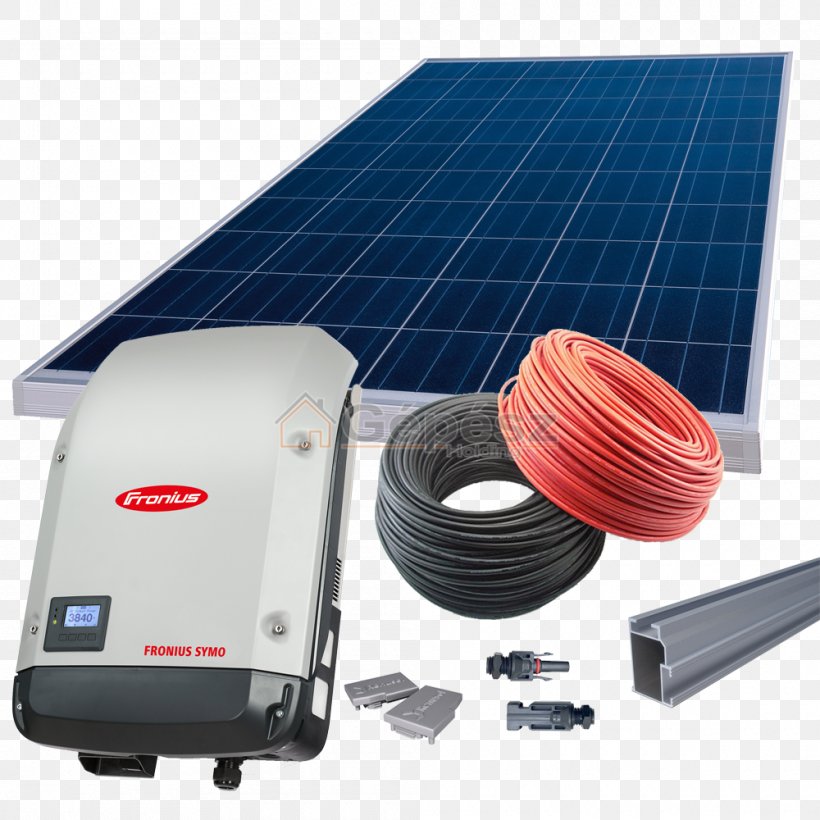 Solar Inverter Grid-tie Inverter Solar Panels Fronius International GmbH Power Inverters, PNG, 1000x1000px, Solar Inverter, Battery Charger, Electricity, Electronics Accessory, Energy Download Free