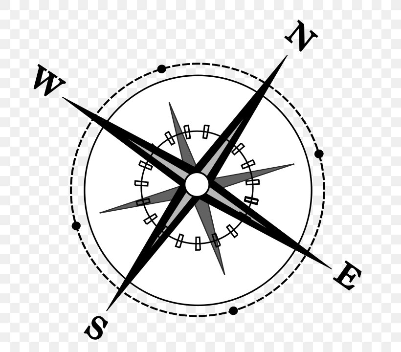 Compass German North Clip Art, PNG, 745x720px, Compass, Area, Bicycle Part, Bicycle Wheel, Black And White Download Free