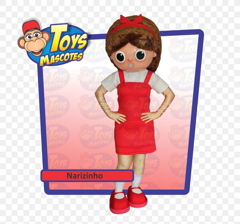 Narizinho Doll Sítio Do Picapau Amarelo Mascot Toy, PNG, 768x768px, Narizinho, Cartoon, Character, Child, Clothing Download Free