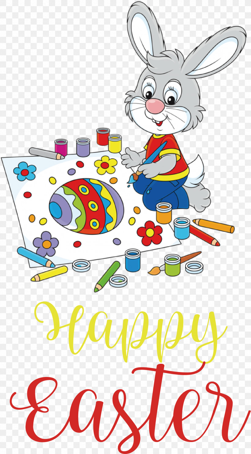 Happy Easter, PNG, 1938x3496px, Happy Easter, Cartoon, Drawing, Easter Bunny, Easter Egg Download Free