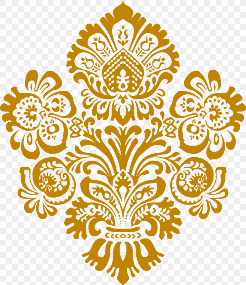 Damask Gold Clip Art, PNG, 884x1024px, Watercolor, Cartoon, Flower, Frame, Heart Download Free