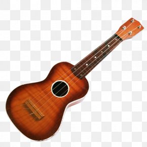 Brown Folk Guitar - Ukulele Guitar Musical Instrument PNG
