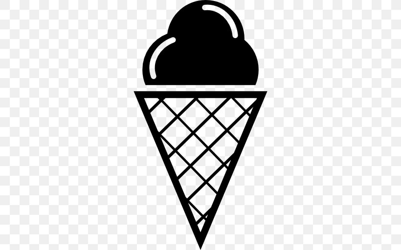 Ice Cream Cones Waffle, PNG, 512x512px, Ice Cream Cones, Area, Black, Black And White, Cone Download Free