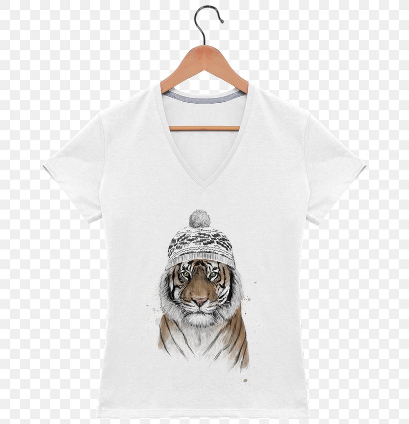 T-shirt Lion Siberian Tiger Moose Bengal Tiger, PNG, 690x850px, Tshirt, Animal, Bengal Tiger, Big Cat, Black White Download Free