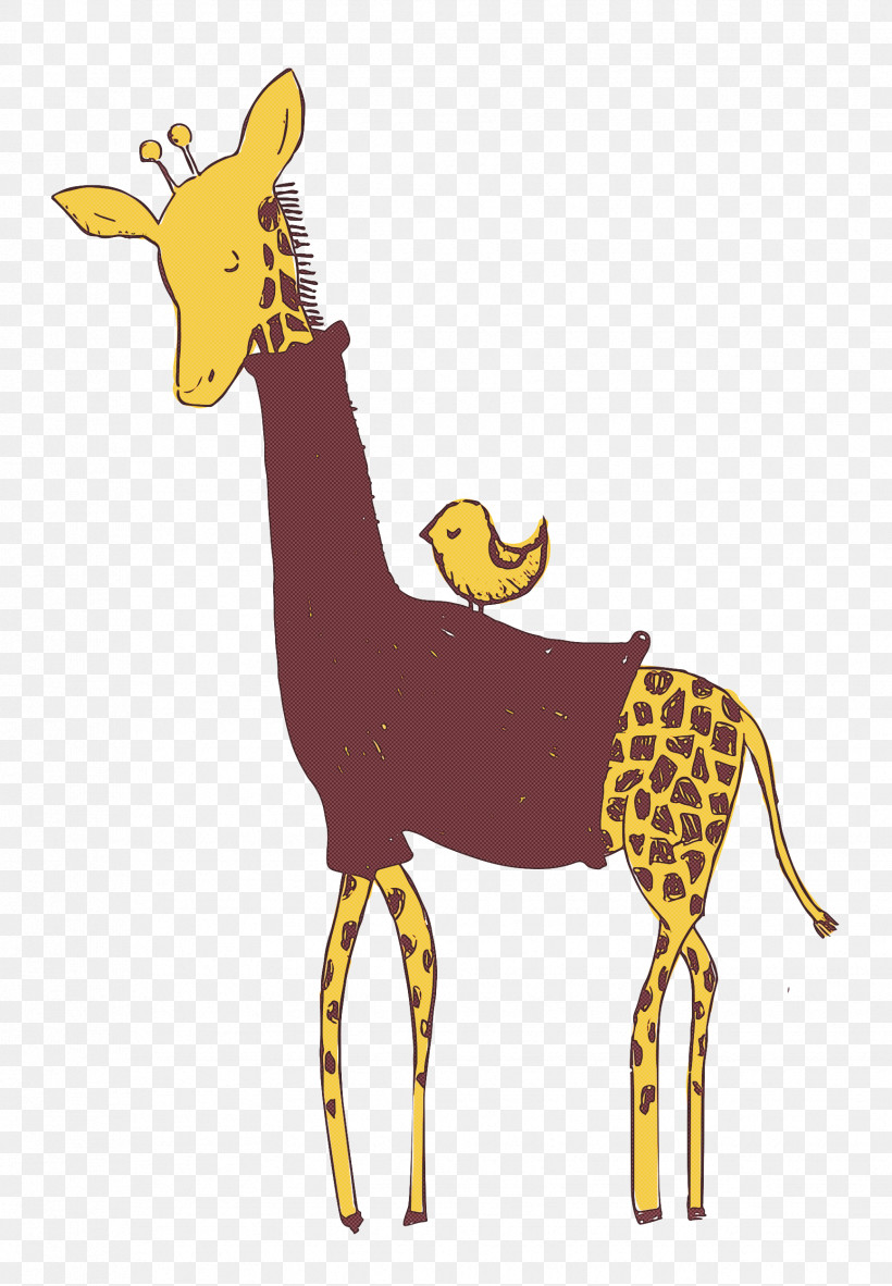 Elegant Giraffe, PNG, 1734x2500px, Giraffe, Animal Figurine, Biology, Cartoon, Deer Download Free