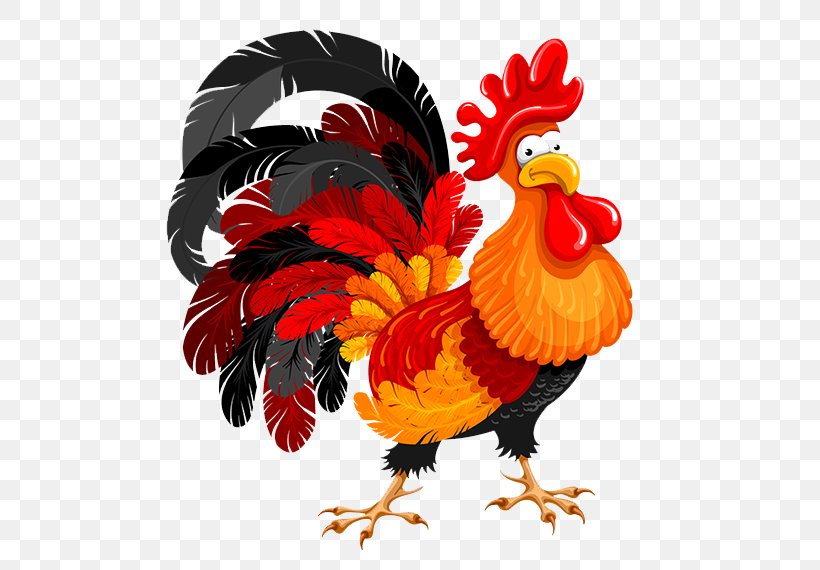 Chicken Rooster Illustration, PNG, 750x570px, Rooster, Beak, Bird, Chicken, Coq De Feu Download Free