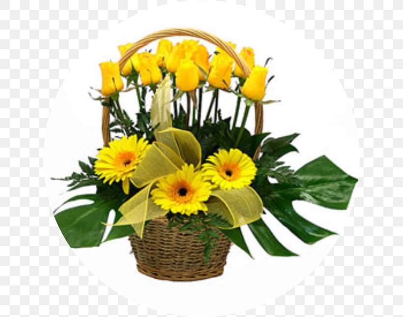 Flower Basket Floristry Floral Design Transvaal Daisy, PNG, 644x644px, Flower, Basket, Birthday, Common Sunflower, Cut Flowers Download Free