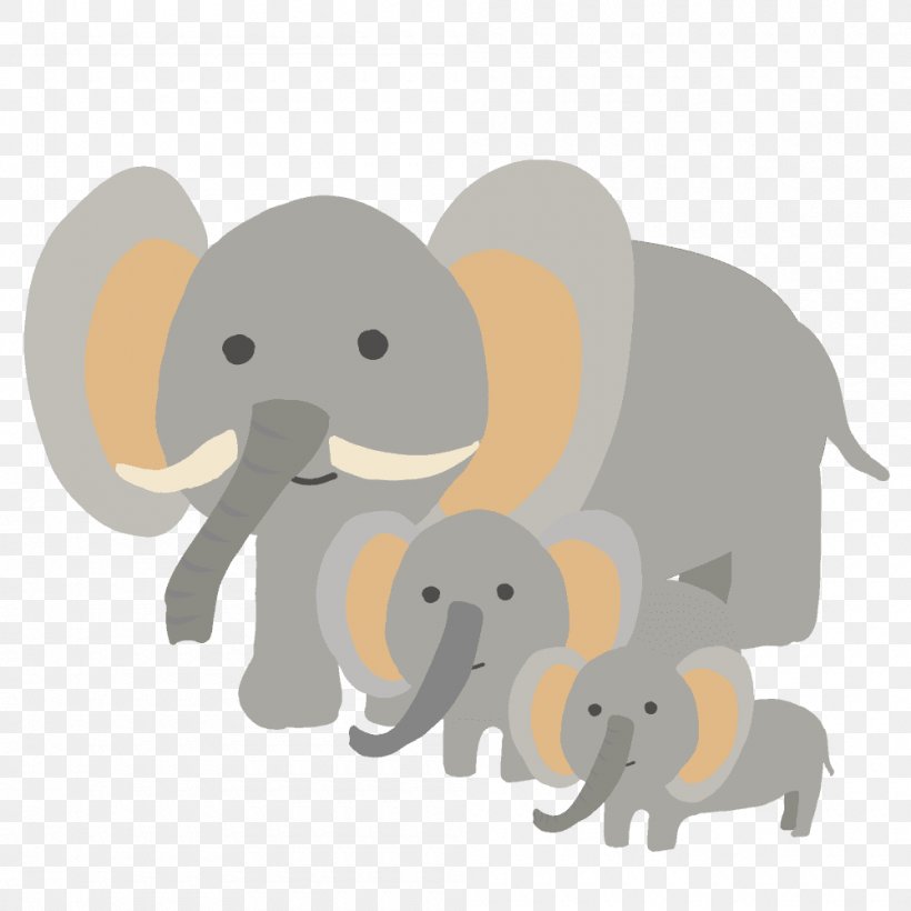 Indian Elephant African Bush Elephant Clip Art, PNG, 1000x1000px, Indian Elephant, African Bush Elephant, African Elephant, Animal, Asian Elephant Download Free