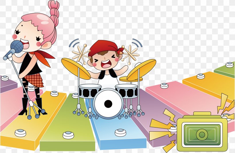 Drums Illustration, PNG, 2851x1862px, Watercolor, Cartoon, Flower, Frame, Heart Download Free