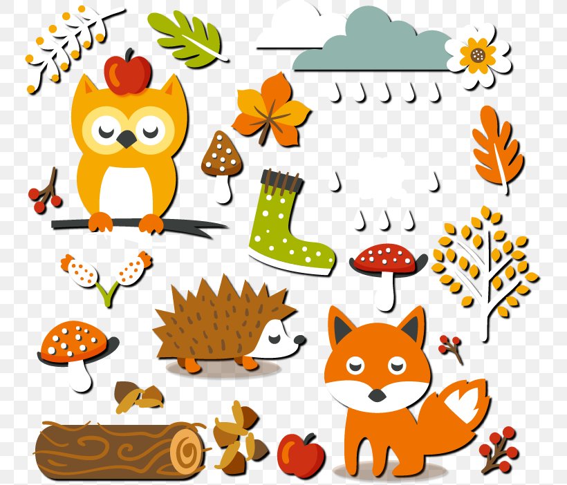 Fall Forest Elements Stickers Vector, PNG, 748x702px, Watercolor Painting, Artwork, Chart, Clip Art, Drawing Download Free