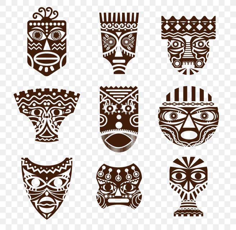 Traditional African Masks Drawing, PNG, 800x800px, Africa, Black And White, Drawing, Flat Design, Headgear Download Free