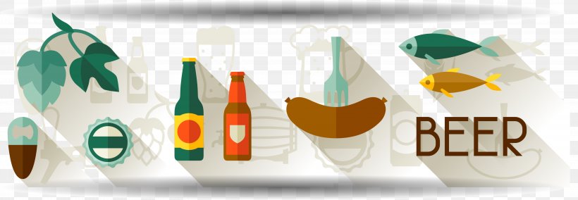 Beer Web Banner Illustration, PNG, 3854x1337px, Beer, Banner, Brand, Brewery, Flat Design Download Free