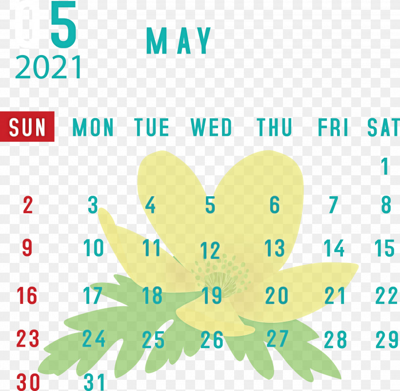 May 2021 Calendar May Calendar 2021 Calendar, PNG, 3000x2939px, 2021 Calendar, May Calendar, Flower, Geometry, Leaf Download Free