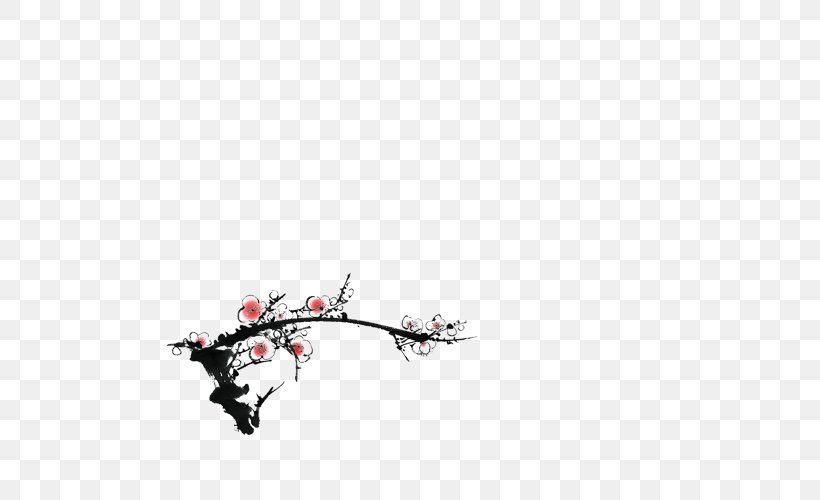 Plum Blossom Ink Wash Painting Chinese Painting Inkstick, PNG, 500x500px, Plum Blossom, Bamboo, Birdandflower Painting, Branch, Chinese Painting Download Free