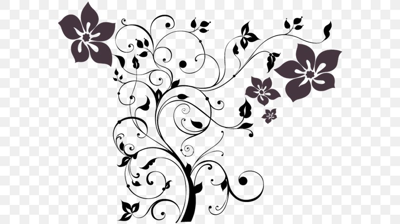 Floral Design Wall Decal Sticker, PNG, 600x459px, Floral Design, Art, Artwork, Black, Black And White Download Free