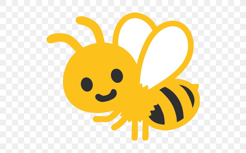 Honey Bee Emoji Android GitHub, PNG, 512x512px, Bee, Android, Beehive, Cartoon, Emoji Download Free