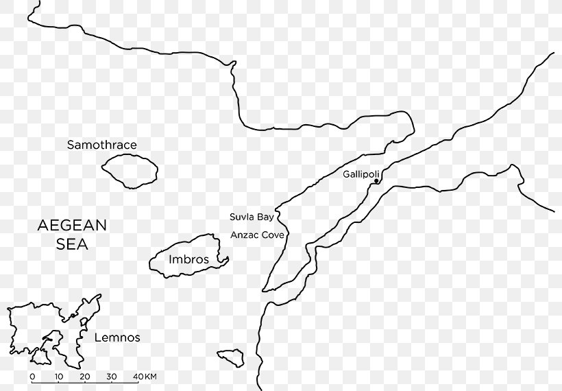 ANZAC Cove Map Lemnos, Victoria Australian And New Zealand Army Corps Anzac Day, PNG, 800x570px, Anzac Cove, Anzac Day, Area, Black, Black And White Download Free
