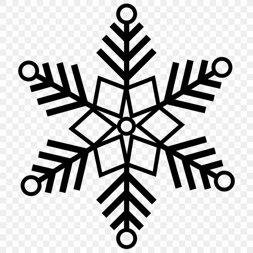 Snowflake, PNG, 2500x2500px, Snowflake, Black And White, Christmas, Crystal, Drawing Download Free