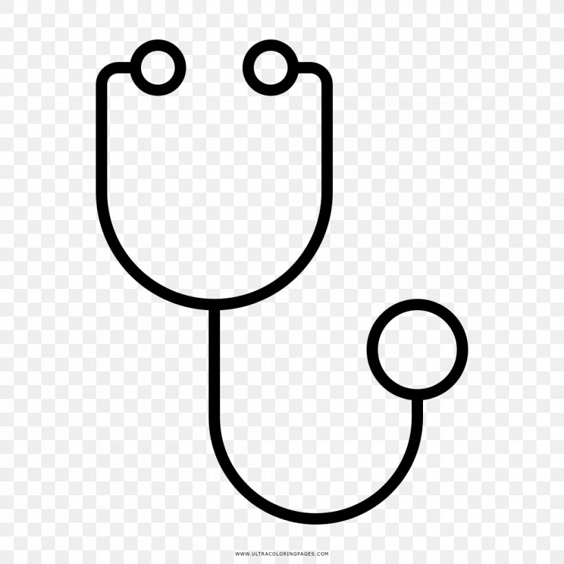 Stethoscope Drawing Physician Medicine Nursing Care, PNG, 1000x1000px, Stethoscope, Area, Black And White, Color, Coloring Book Download Free