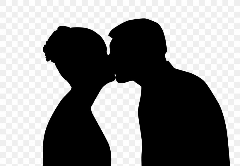 Silhouette Kiss Clip Art, PNG, 1600x1109px, Silhouette, Arm, Black And White, Boyfriend, Drawing Download Free