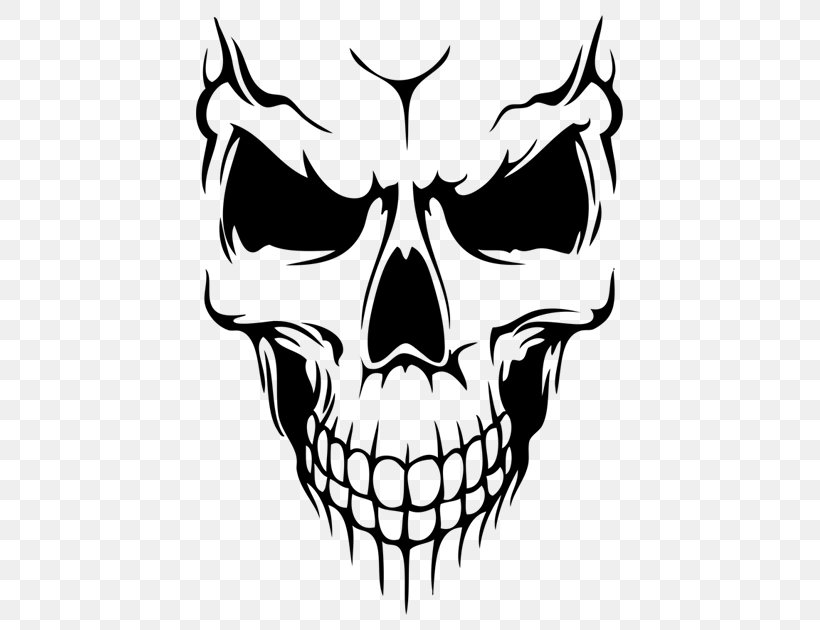 Skull Decal Silhouette Drawing, PNG, 630x630px, Skull, Art, Artwork, Black, Black And White Download Free