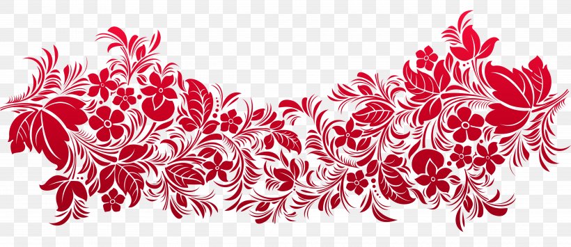 Ornament Red Clip Art, PNG, 5000x2166px, Decorative Arts, Art, Floral Design, Flower, Ornament Download Free