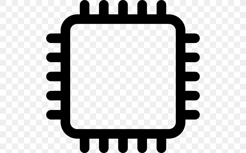 Central Processing Unit Integrated Circuits & Chips Clip Art, PNG, 512x512px, Central Processing Unit, Area, Black, Black And White, Computer Download Free